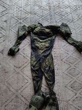 Halo Kids Superhero Costume in Olive Green